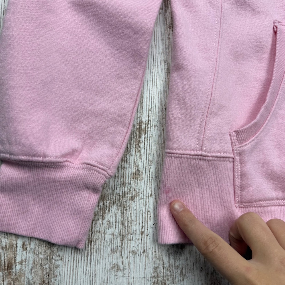 VTG Y2K Arizona Jean Co Pink Butterfly Rhinestone Hoodie Pullover Girls XL 16 - Picture 5 of 9
